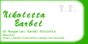 nikoletta barbel business card