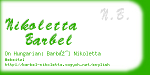 nikoletta barbel business card